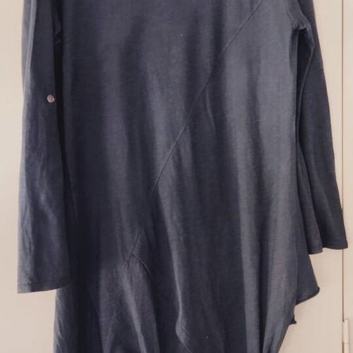 Asymmetrical women's blouse size L like new, anthracite