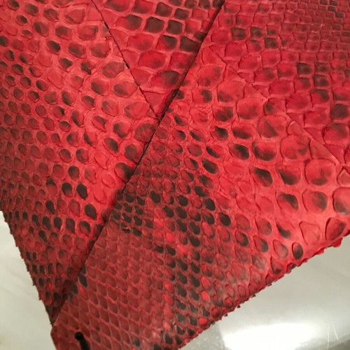 Warloom Milano snake-print envelope clutch in red python leather