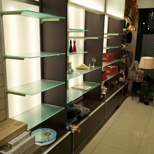 Commercial store shelves like new with illuminated adjustable backs