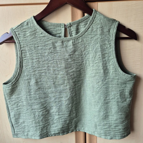 Shein crop top and shorts set sage green size S/M like new
