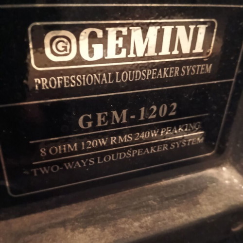 Gemini GEM-1202 floorstanding speakers used, set of 2