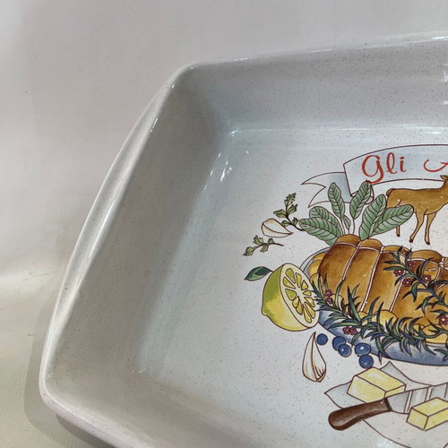 Vitali Mario Deruta ceramic bakeware used, Italian origin 7x38x25
