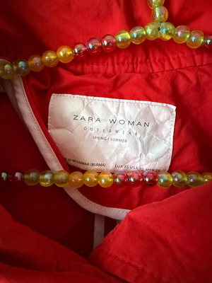 Κοντό πάρκα καμπαρντίνα μεταχειρισμένο, Zara, κόκκινο
