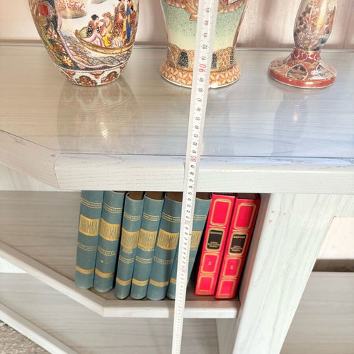 Furniture used gray-blue with glass, length 1.50 m