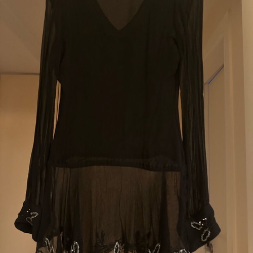 Vintage Aftershock London tunic used, black with embroidery