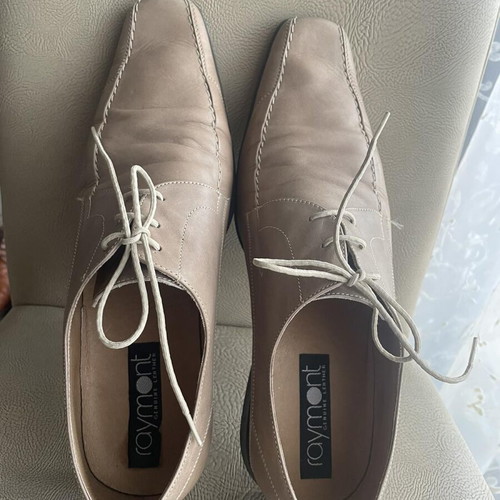 Men's leather shoes used, size 43, beige ecru