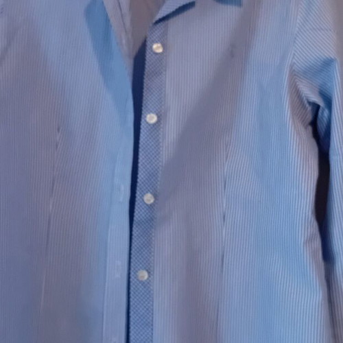 Women's striped blue shirt M like new with subtle rhinestone detail