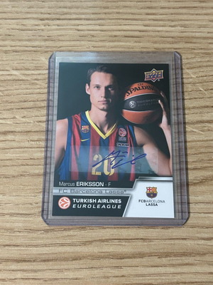 Κάρτα με αυτόγραφο Marcus Ericsson Barcelona Euroleague Upper Deck 2015-16 καινούργιο