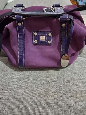 KEM Suede Shoulder Bag like new, rare purple statement piece