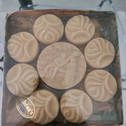 Athena's soaps new, set of 9 with powder scent and vintage figure