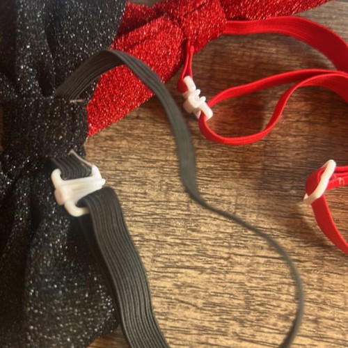 Dog ribbons new, black and red with glitter adjustable