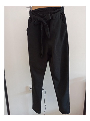 Women's fabric pants used, high-waisted paperbag style, size S