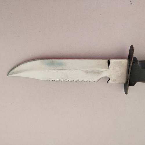 Diving knife with sheath used, 28cm length