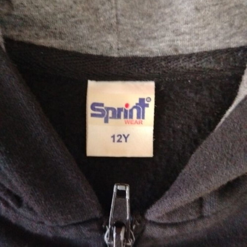 Sprint children's hoodie black and grey, size 12 years