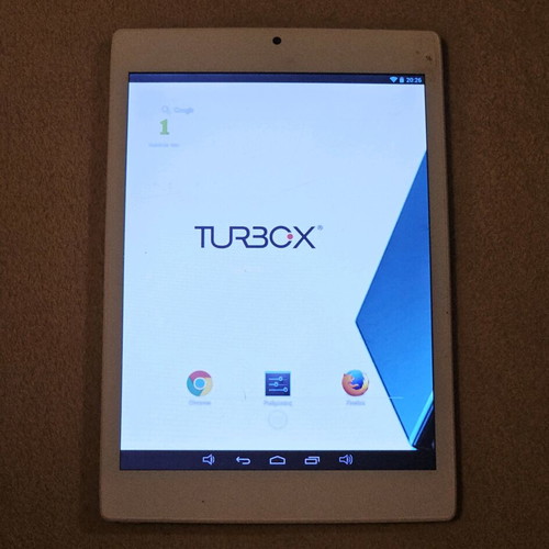 Turbo-X tablet used, 7.85" screen, 8GB memory, front and rear cameras