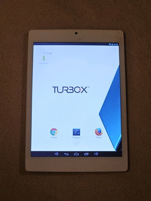 Turbo-X tablet used, 7.85" screen, 8GB memory, front and rear cameras