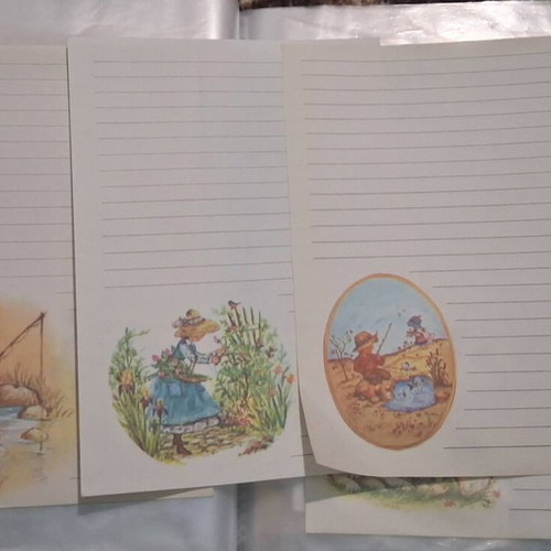 3 vintage collectible letter writing sheets from 1980