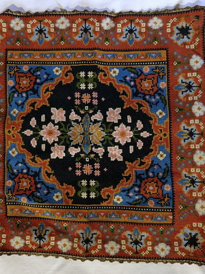 Stamped tablecloth used, 33x33 cm