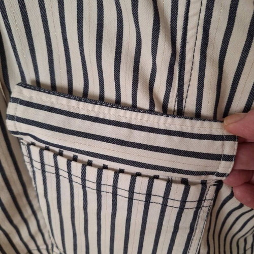 MIA women's cotton striped jean-style jacket black white like new