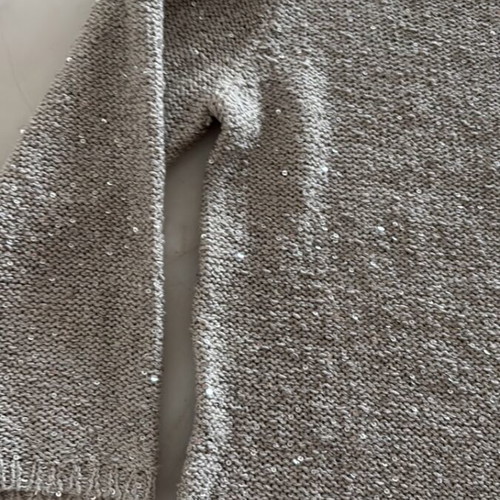 Zara Knit silver sweater with sequins and 3/4 sleeve like new, size S
