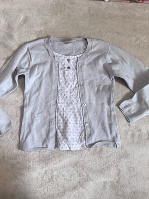 Girls Longsleeve Shirt used, grey and white