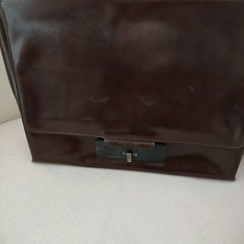 Ripani leather handbag used, brown, with scratches