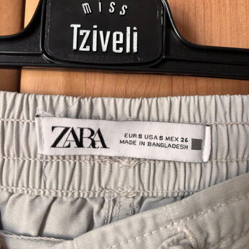 Zara light grey pants with elastic waist barrel