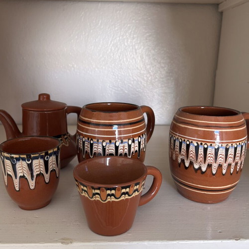 Boho ceramic set used