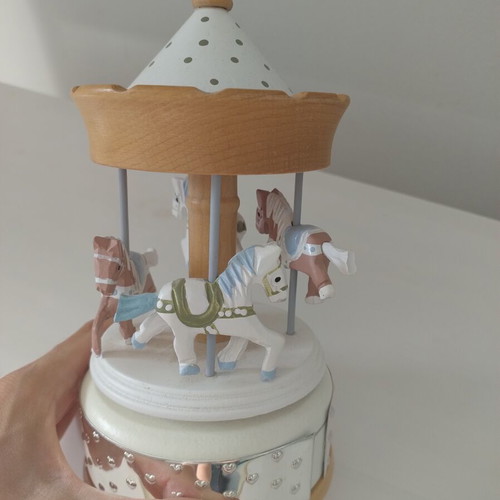Wooden decorative carousel with music, like new