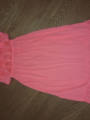 Catwalk strapless dress medium like new, fluorescent orange