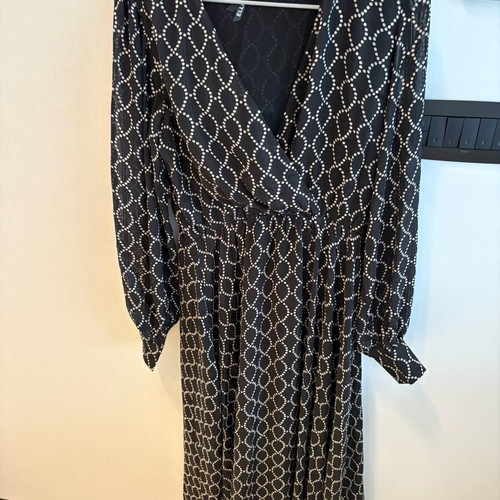 Dress black with patterns new, size large