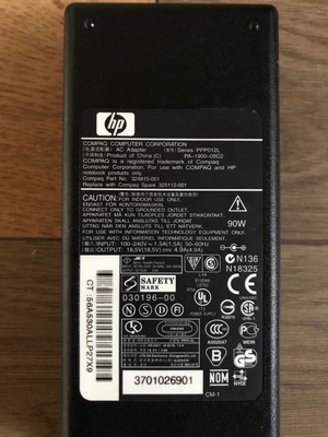 Τροφοδοτικό HP μεταχειρισμένο, AC Adapter 18,5V 90W για παλιό λάπτοπ