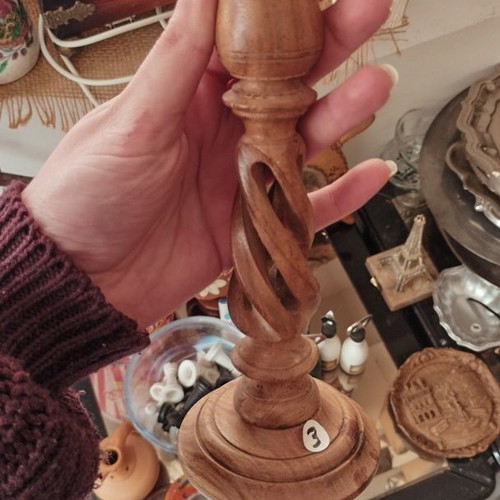 Handmade wooden candlestick like new