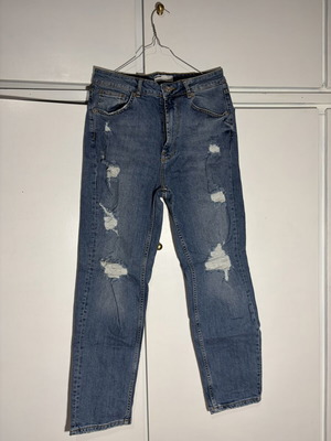 Mom Slim Jeans Bershka σαν καινούργιο, μπλε, μέγεθος L 40 12