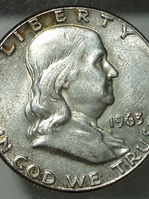 SILVER ½ Dollar  1963 "Franklin Half Dollar".*9