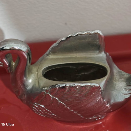 Vintage Silver-Plated Swan Toothpick Holder like new