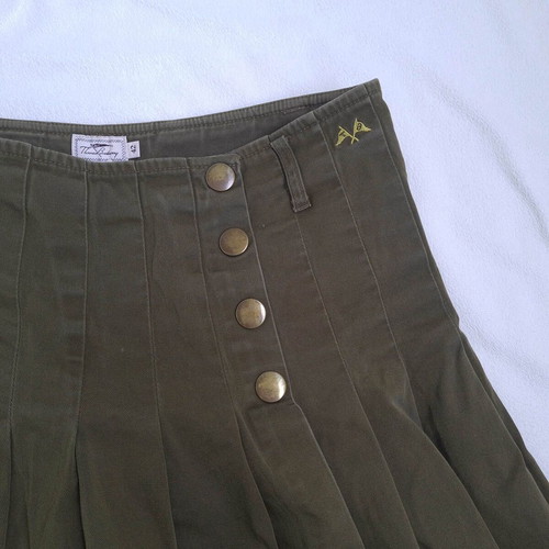 Thomas Burberry women's vintage pleated skirt size 42 / L / XL, green