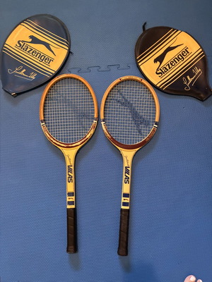 Slazenger Guillermo Vilas Vintage Tennis Racket Set used, 2 pcs