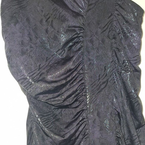 Evening dress like new, dark purple with black leather details, size S