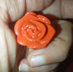 Ring red rose like new, plastic