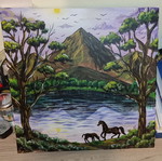 Handmade painting custom order, acrylic 40×40cm