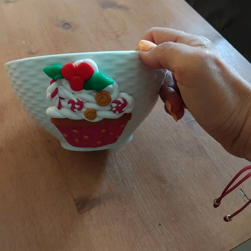 Bowl with polymer clay like new