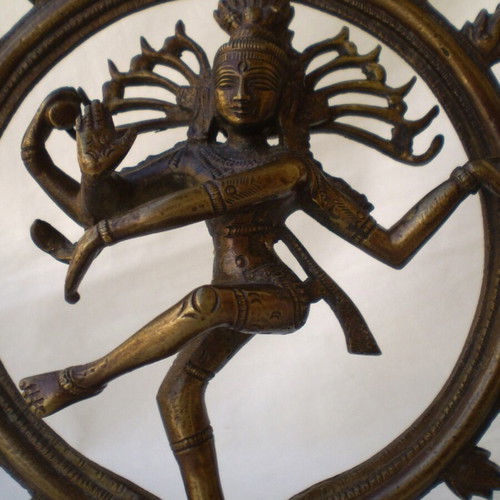 Αντίκα μπρούτζινο άγαλμα Shiva Nataraja μεταχειρισμένο, ινδική θεότητα χορεύτρια