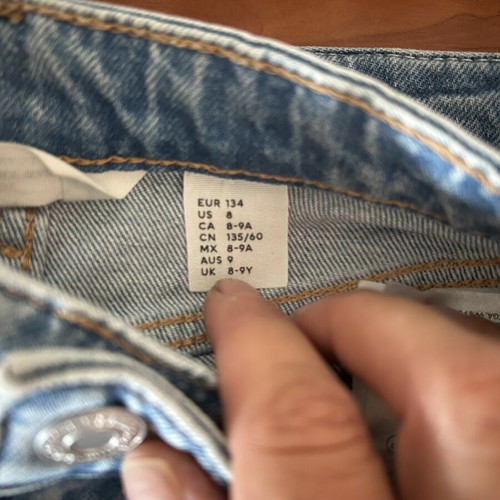 Girls' jeans and pants, ages 7-9, Zara and H&M