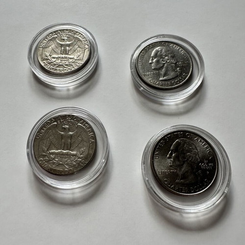 Set of 14 used US coins from various periods