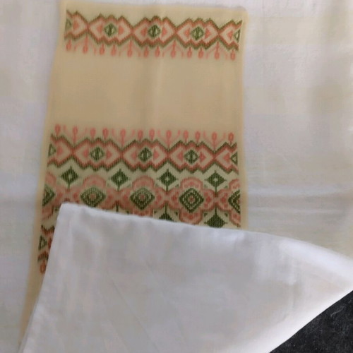 Woven cotton pillowcase new with embroidery 65x40 cm