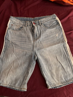 Zara Kids Denim Shorts 13–14Y Adjustable Waist Light Blue