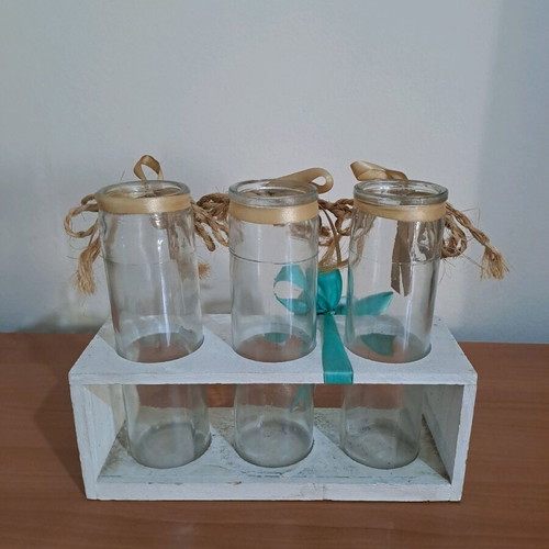 Trio wooden vase used