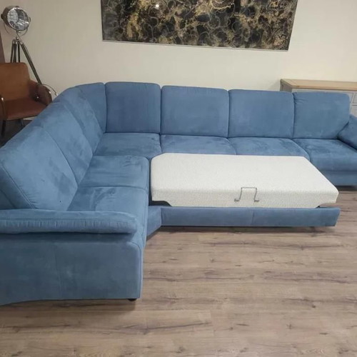 Blue fabric corner sofa with sleep function MM-ZE1059 new