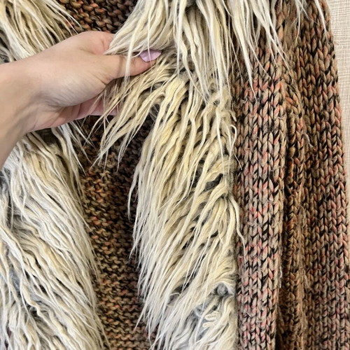Knitted coat like new, size medium, beige and brown